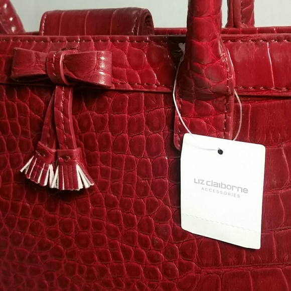 Liz Claiborne Burgundy Small Handbag Snap Closure Y2K 2000s Purse - Picture 2 of 8